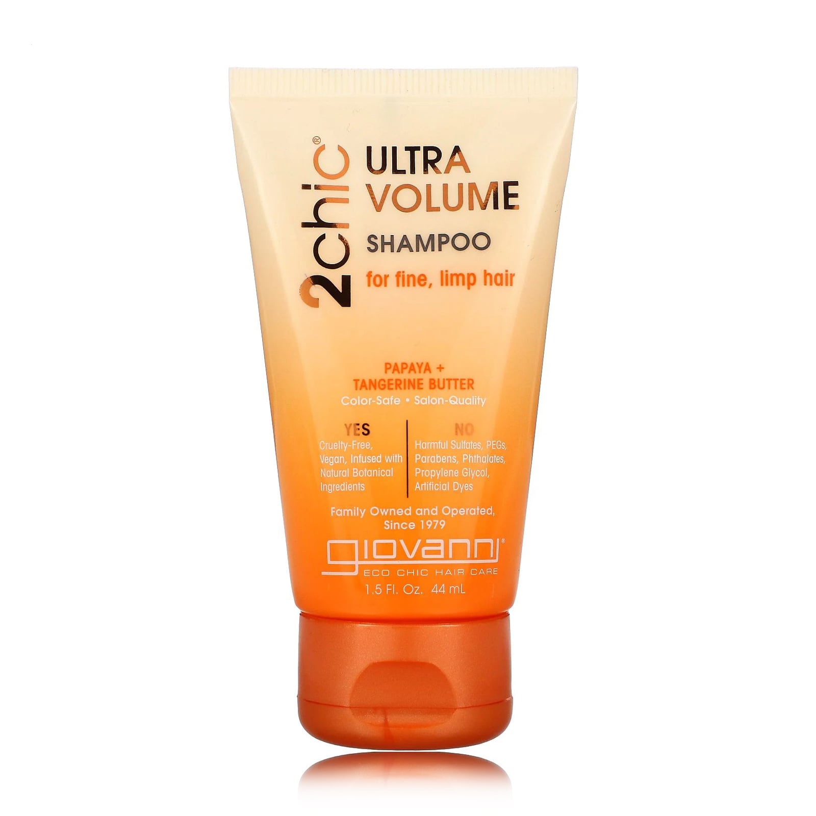 Шампунь Giovanni 2chic Ultra-Volume Shampoo Tangerine &amp; Papaya Butter для тонкого та ослабленого волосся, 44 мл